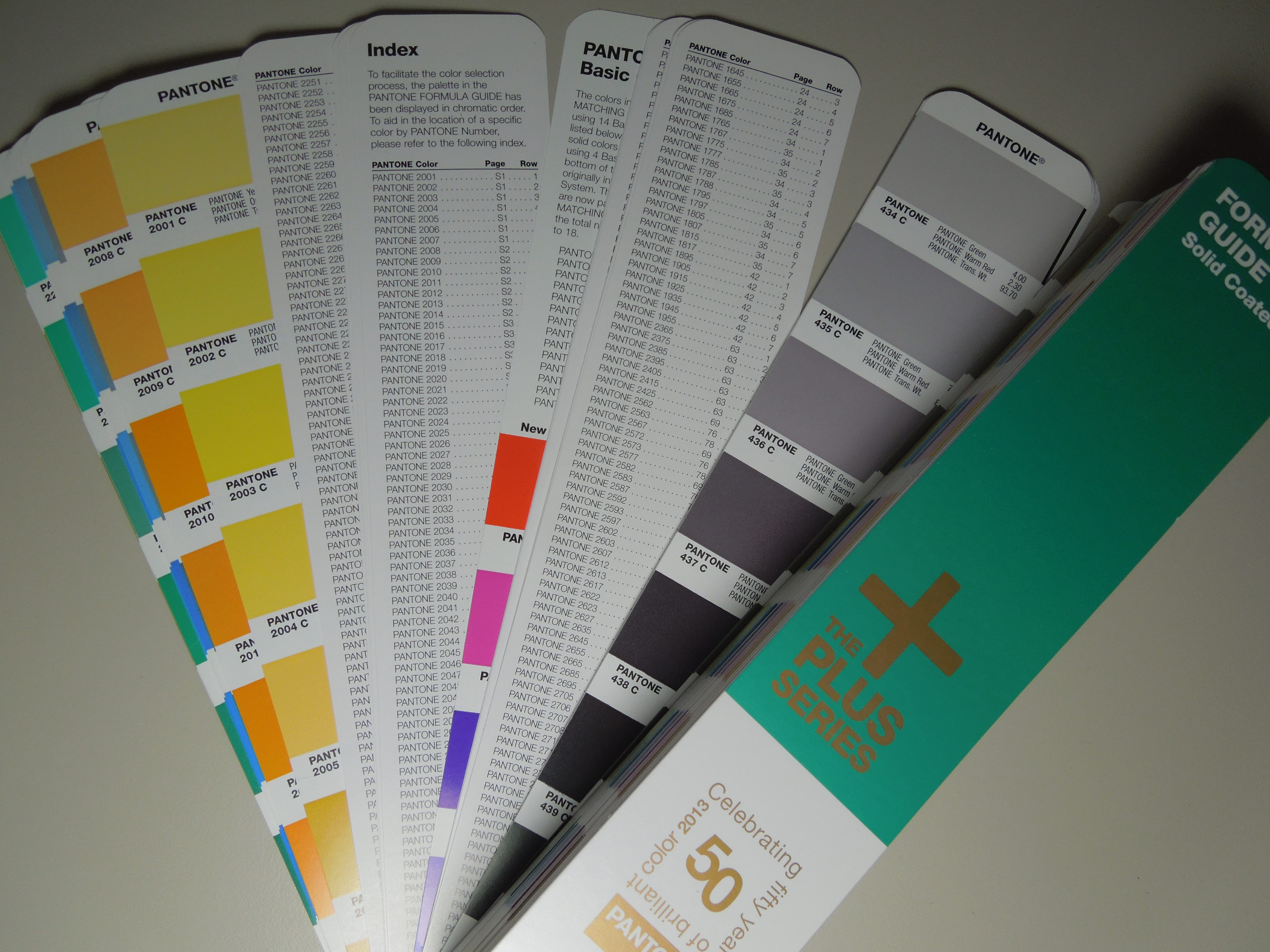 Pantone 50th Anniversary Fächer: Zwei Inhaltsverzeichnisse