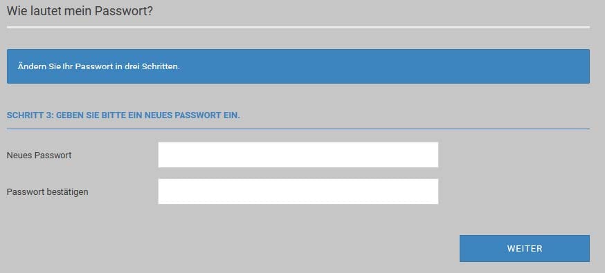 Passwortänderung auf shop.proof.de